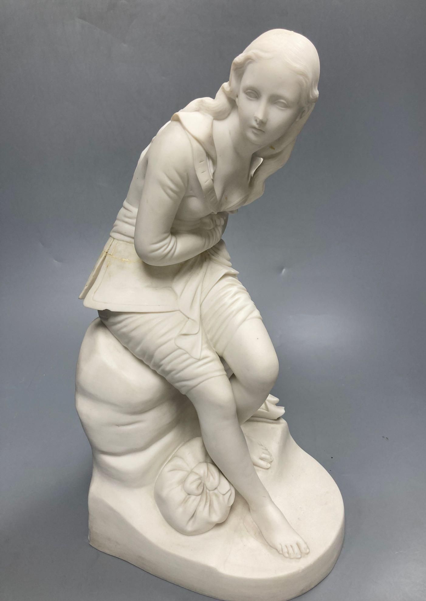 Two Minton parian ware figurines, tallest 39cm